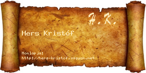 Hers Kristóf névjegykártya